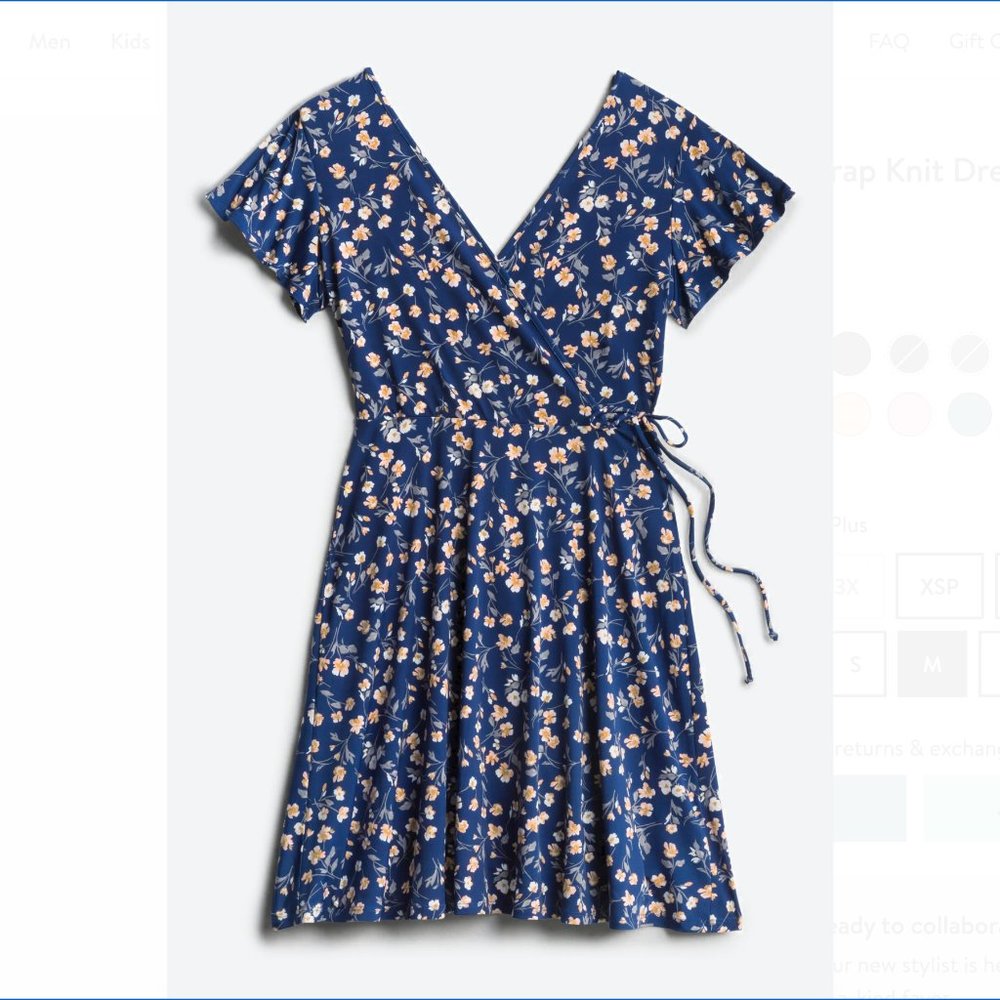 The Kaileigh Kaela Faux Wrap Knit Dress small